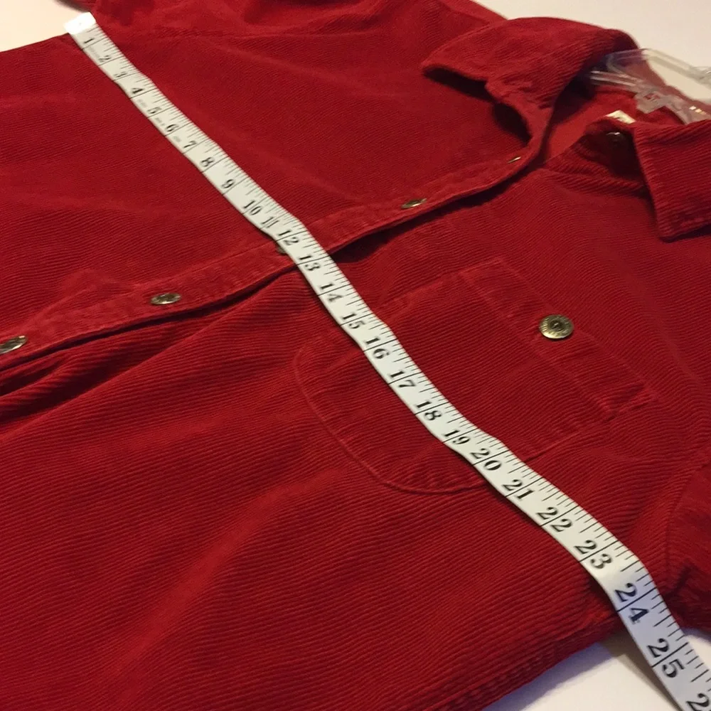Carolina Colours Plus Red Corduroy Button Up Shirt Size 16